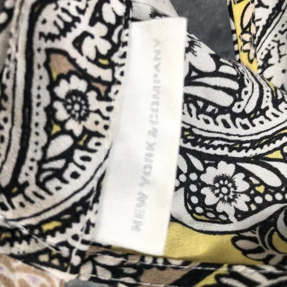 New York And Company Tops Medium Women’s Yellow And Lavender Shirt - Picture 13 of 14